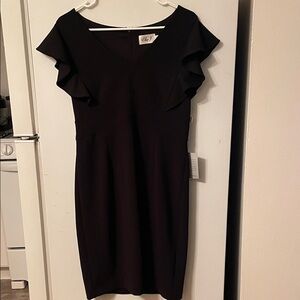 Eliza J NWT Size‎ 8 Black Dress Ruffle Sleeves